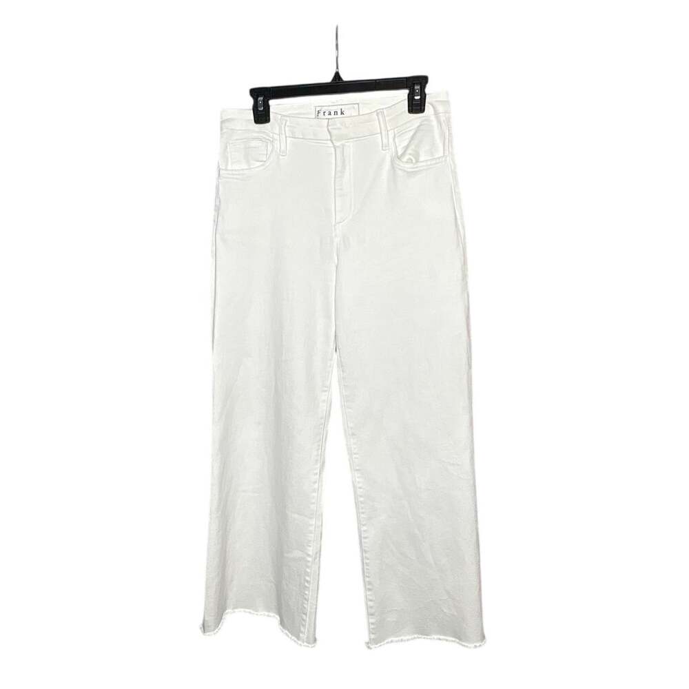 Frank & Eileen Galway Italian Dream White Guacho Crop Wide Leg Denim Jeans 29